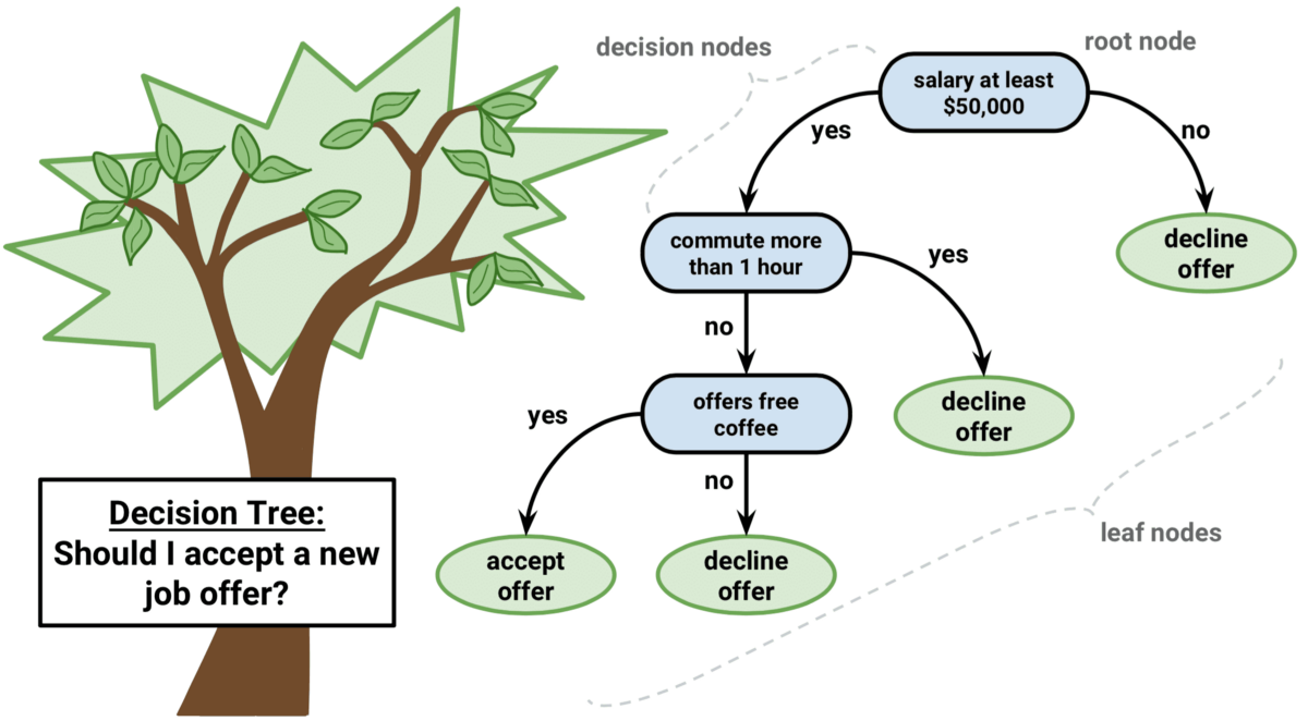 A decision tree model