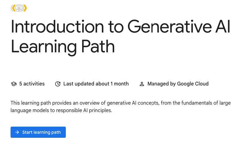 Introduction to Generative AI Learning Path