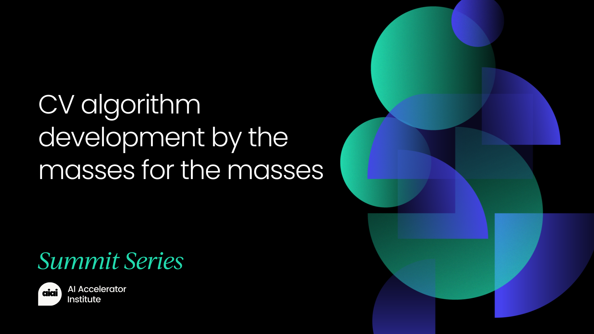 CV algorithm development by the masses for the masses